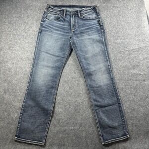 Silver Jeans‎ Mens 32x32 Blue Medium Wash Straight Leg Stretch Sample